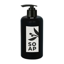 Sıvı Sabunluk Yuvarlak Plastik Pompalı 500 Ml - Siyah Çok Renkli
