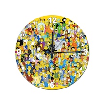 Simpsonlar Şekilli Duvar Saati Çok Renkli