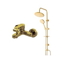 Altın Duş Ünitesi İle Modern Banyo Bataryası