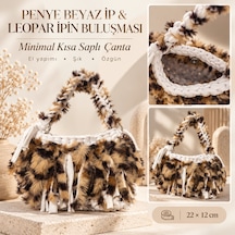 Beyaz Leopar El Çantası Beyaz - Leopar
