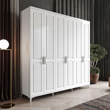 Adenna 6 Kapaklı Komple Mdf Beyaz Gardırop