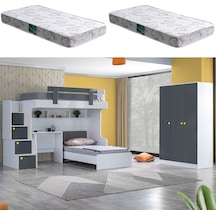 Ranza, Metris Ranza Karyola Masa 3 Kapaklı Dolap 2 Adet Comfort Yatak 90 X 190 CM