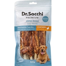 Dr.sacchi Premium Tavuklu Beyaz Sığır Derisi Burgu Çubuk Tahılsız Köpek Ödülü 5 5li 100 Gr 109-30005.01