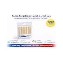 Steril Strip Dikiş Bandı 6 X 101 Mm Yara Kapatma Bandı Cilt Sabitleyici Strip 10 Lu 1 Paket