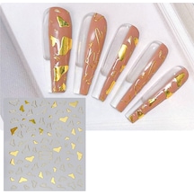 Sones Th-759 10 Adet Buzlu Şeffaf Arka Yapışkan Bronzlaştırıcı Lekeli Tırnak Sanatı Çıkartması