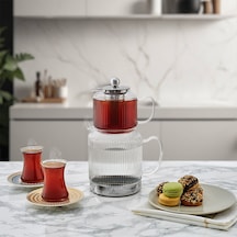 Aryıldız Wave Small Cam Çaydanlık Takımı Şeffaf