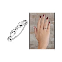 Zirkon Taşlı Sıralı Arpa Tasarım 925 Ayar Gümüş Bayan Yüzük (499798367)