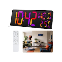 Wifi150 Rgb Renkli Büyük Ekranlı Led Dijital Saat Sıcaklık Ve Gün Gösterimi