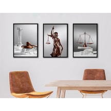 Adalet Simgeleri Üçlü Çerçeveli Mdf Tablo Seti-174305