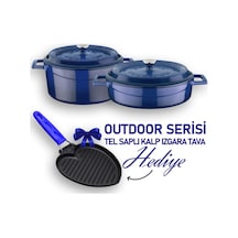 Lava Döküm Trendy Serisi Yuvarlak Derin Ve Sığ 5 Parça Tencere Tava Çeyiz Seti 001