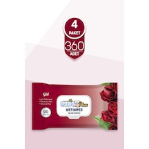 Pedo Gül Kokulu Islak Mendil 90'lı 4 Paket