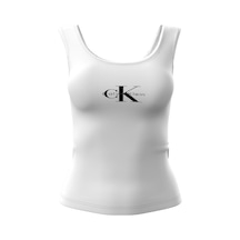 Calvin Klein Ck Kadın Beyaz Kolsuz Bluz-13662 Beyaz