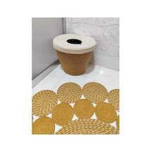 Jüt, Hasır, Çöp Kovası, Mutfak Çöp Kovası, Banyo Çöp Kovası, Doğal, Natürel, Jüt Kova, Modern Kova Hasır-krem Hasır-krem