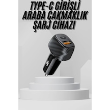 Araç İçi Şarj Cihazı 38w Güç Kapasiteli Type-c Girişli Araba Çakmaklık