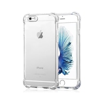 Apple Uyumlu iPhone  6 Kapak Kamera Korumalı Antişok Airbag Köşe Korumalı Silikon Şeffaf Kılıf