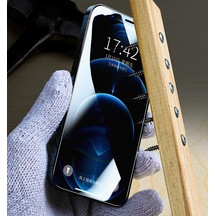 Zore İphone 16e Zore Rika Premium Privacy Temperli Cam Ekran Koruyucu - Siyah