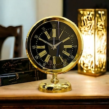 Gold Parlak Metal Ofis Salon Otel Ofis Masa Saati B11