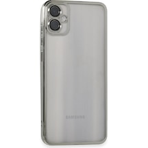 Uray Store Samsung Galaxy Uyumlu  A05 Kılıf Razer Lensli Silikon - Gümüş
