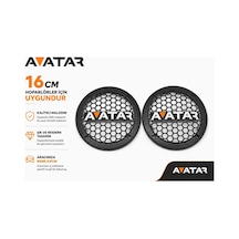 16cm Hoparlör Kapağı - Avatar Logolu Kaliteli Plastik Midrange Hoparlör Kapak 16 Cm - 2 Adet