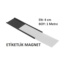 Kanallı Etiketlik Şerit Mıknatıs Magnet, 4Cm Raf Mıknatısı