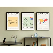 Pablo Picasso 3'lü Çerçevesiz Poster Duvar Tablosu Dnm5 21 X 30 D