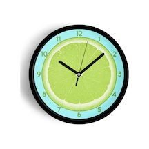 Lime Modern Tasarım Duvar Saati - 30cm - Önü Camlı Siyah Kasa - Sessiz Mekanizma-jh0336 Siyah