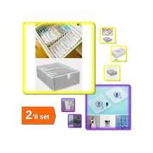 8 Gözlü Akordiyon Çekmece Düzenleyici + 3 Adet Yapışkanlı Mutfak Banyo Askısı - 2li Set M2s5s8 El İş Diğer