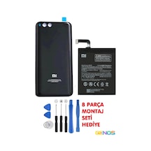 Xiaomi Mi 6 Arka Batarya Pil Kapağı Cam + Xiaomi 6 Mi6 Pil Batarya Bm39 + Montaj Set Siyah