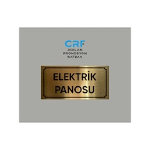 Gold Aluminyum Kapı İsimliği Elektrik Panosu Yazılı Arkası Yapışkanlı 10x20 Cm