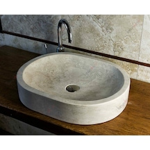 Traverten Oval Mermer Lavabo