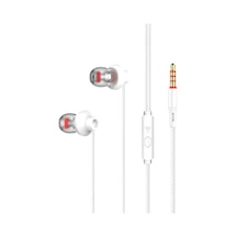 Kosona Beyaz X31 Kulak İçi Kulaklık - Oyun Ve Kısa Ses İçin, Mikrofonlu, 3.5mm Bağlantı, Ios/android Uyumlu, Konforlu Kullanim