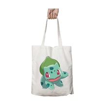 Art Hediye Pokemon Bulbasaur İki Taraf Kalıcı Yıkanabilir Okul Plaj Omuz Bez Çanta Çok Renkli