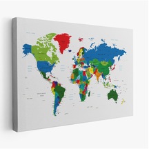 Livelyelegance Renkli Dünya Haritası Kanvas Tablo 1014 95 X 165cm