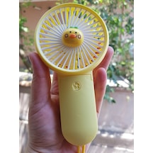 Brokoli Home Şarjli Mini El Fanı Masa Fanı Soğutucu Masa Üstü Vantilatör Usb Sarı