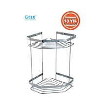 Çelik Banyo Paslanmaz Çelik Erpa 2 Li 19x19 Cm Şampuanlık Köşe Süngerlik Krom