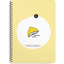 Hisli Şeyler Sıkıldım Artık A4 80 Sayfa Çizgili Spiralli Defter 500504-99 Sarı
