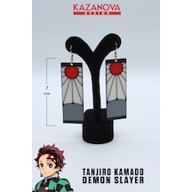 Kazanova Design Tanjiro Kamado Hanafuda Küpe Çok Renkli Demon Slayer Anime Cosplay Aksesuar