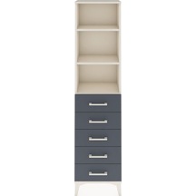 Arges Dolap 3 Raflı 5 Çekmeceli 44x30x182 Aytaşı-antrasit Aytaşı