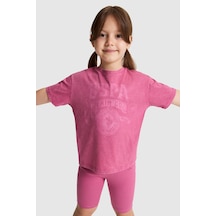 U.S. Polo Assn. Kız Çocuk Fuşya Tişört 50325688-vr023 Fusya