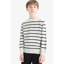 Defacto Erkek Çocuk Bisiklet Yaka Çizgili Triko Kazak F0962a825wner123 Ekru Defacto Erkek Çocuk Bisiklet Yaka Çizgili Triko Kazak F0962a825wner123 Ekru