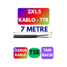 Öznur 2x1,5 Ttr Kablo Siyah Metre Seçenekli - 7 Metre