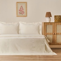 Evidea Soft Velinora Çift Kişilik Yatak Örtüsü Seti - Krem - 220x240 Cm Krem