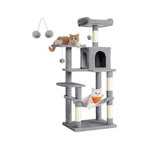 Pct161w01 Tırmalama Ağacı, 143 Cm Yüksekliğinde, Kedi Ağacı, Çok Katlı Kedi Evi, 4 Tırmalama Sü