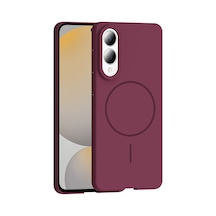 Zore Galaxy S25 Edge Kılıf M-safe Şarj Özellikli Nvth Ruby Sert Kapak - Mürdüm