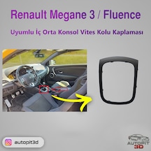 Renault Megane 3 / Fluence Uyumlu İç Orta Konsol Vites Kolu Kaplaması Konsol Vites Kolu Kaplaması