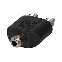 3.5 Mm Stereo Dişi / 2 Rca Erkek Çevirici Jack