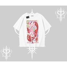 Tarzsokak Oversize Tshirt Madness Unleashed Anime Girl Baskılı Beyaz