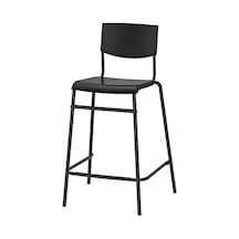 Stıg Siyah 63 Cm Modern Bar Sandalyesi Metal Siyah