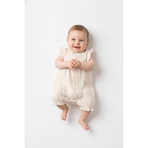 Tiffany Baby & Kids Müslin Newborn Glow Tasarımlı Atlet Tulum Bej