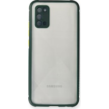 Samsung Galaxy Uyumlu   A02s Kılıf Miami Şeffaf Silikon - Koyu Yeşil